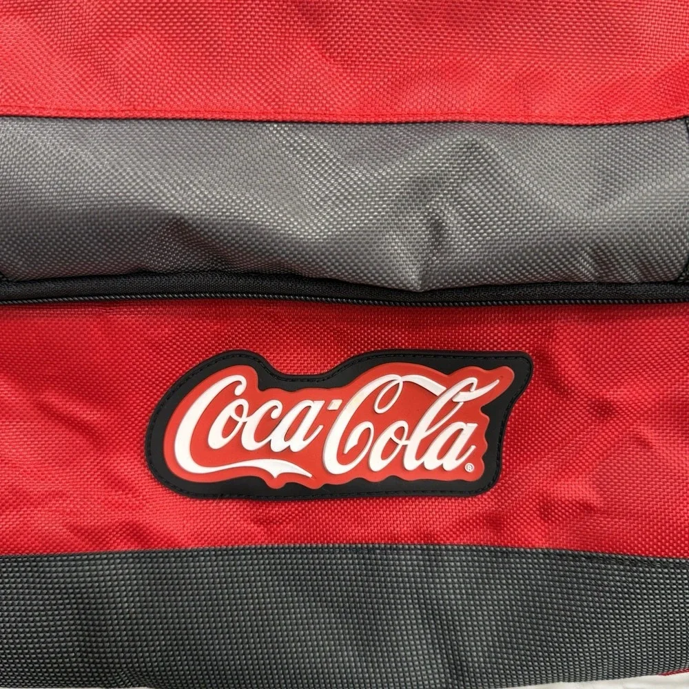 Coca Cola Red Black Tote Medium Sized Duffle Bag With Shoulder Strap Coca Cola